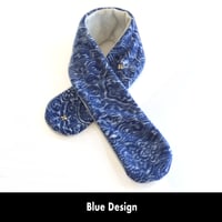 Image 5 of Quick Release Fleece Scarf - Blue Design