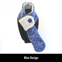 Image 1 of Quick Release Fleece Scarf - Blue Design