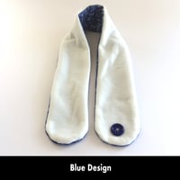 Image 7 of Quick Release Fleece Scarf - Blue Design