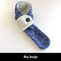 Image 4 of Quick Release Fleece Scarf - Blue Design