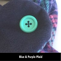 Image 8 of Quick Release Fleece Scarf - Blue & Purple Plaid