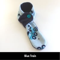 Image 4 of Quick Release Fleece Scarf - Blue Train