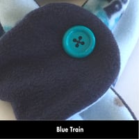 Image 8 of Quick Release Fleece Scarf - Blue Train