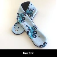 Image 5 of Quick Release Fleece Scarf - Blue Train
