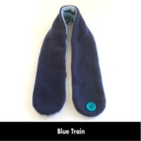 Image 7 of Quick Release Fleece Scarf - Blue Train