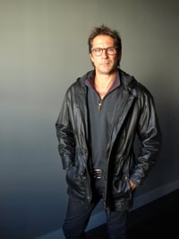 Image 3 of NYDA Men's leather coat with hood and waist pull cord