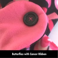 Image 8 of Quick Release Fleece Scarf - Butterflies with Cancer Ribbon