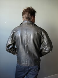 Image 3 of Utility leather Men's Bomber Jacket