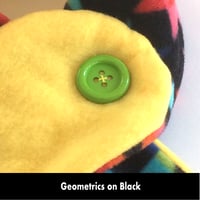 Image 8 of Quick Release Fleece Scarf - Geometrics on Black