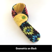 Image 4 of Quick Release Fleece Scarf - Geometrics on Black
