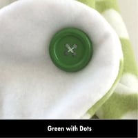 Image 8 of Quick Release Fleece Scarf - Green with Dots