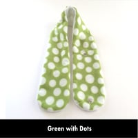 Image 6 of Quick Release Fleece Scarf - Green with Dots