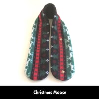 Image 6 of Quick Release Fleece Scarf - Christmas Moose