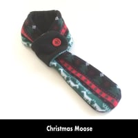 Image 5 of Quick Release Fleece Scarf - Christmas Moose