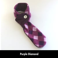 Image 4 of Quick Release Fleece Scarf - Purple Diamond