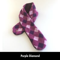 Image 5 of Quick Release Fleece Scarf - Purple Diamond