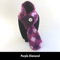 Image 1 of Quick Release Fleece Scarf - Purple Diamond