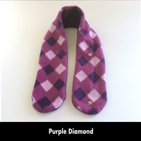 Image 6 of Quick Release Fleece Scarf - Purple Diamond
