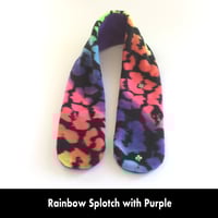 Image 5 of Quick Release Fleece Scarf - Rainbow Splotch with Purple