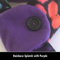 Image 7 of Quick Release Fleece Scarf - Rainbow Splotch with Purple
