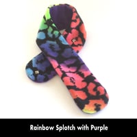 Image 4 of Quick Release Fleece Scarf - Rainbow Splotch with Purple