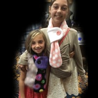 Image 2 of Quick Release Fleece Scarf - Butterflies with Cancer Ribbon