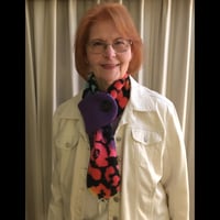 Image 3 of Quick Release Fleece Scarf - Butterflies with Cancer Ribbon
