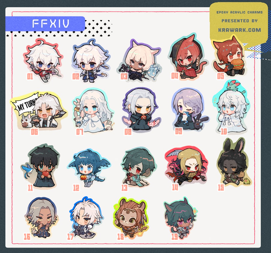 FFXIV acrylic charms 