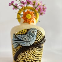 Image 3 of Blue Bird II - Ceramic Bud Vase