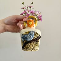 Image 2 of Blue Bird II - Ceramic Bud Vase