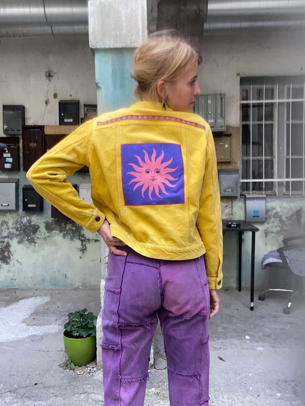 PURPLE SUN peruvian yellow corduroy katana