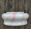 Art Deco Plafonnier/Flycatcher Pendant Glass Lamp Shade Spectacular Pink/White