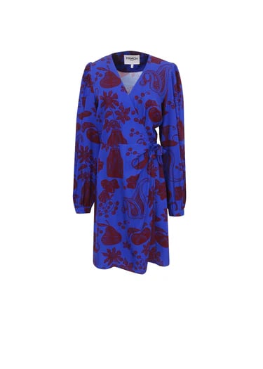 Image of 3-Vestido multicolor Floral Blue
