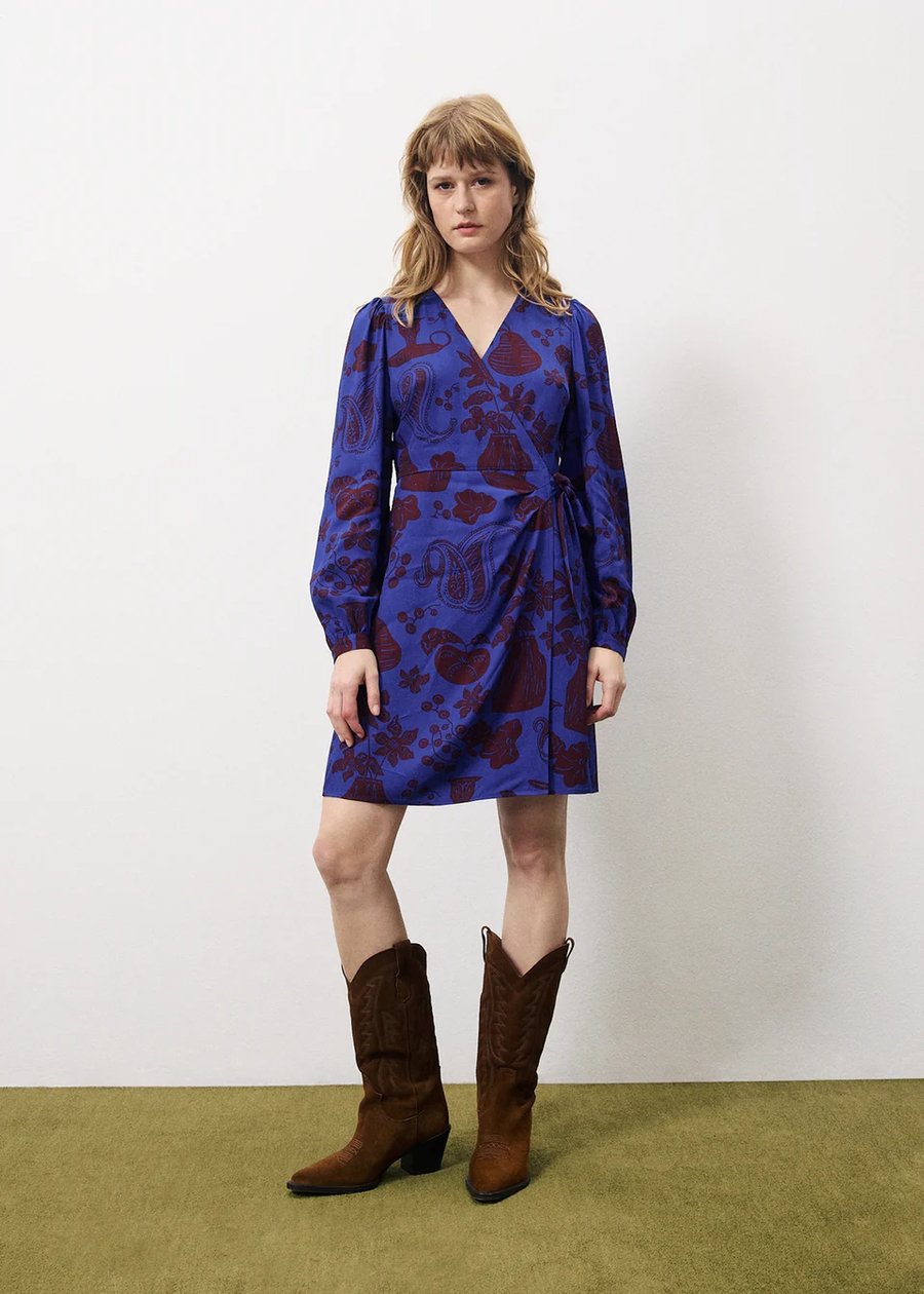 Image of 3-Vestido multicolor Floral Blue
