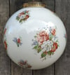 Vintage French Art Deco Floral Glass Globe Pendant Lightshade Opaline/Milk Glass