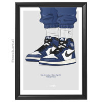 Image 2 of Sneaker Poster Air Jordan 1 High OG “Midnight Navy”