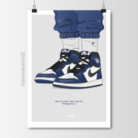 Image 1 of Sneaker Poster Air Jordan 1 High OG “Midnight Navy”