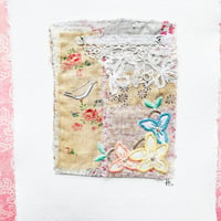 Image 1 of Art - textile collage - Blackbird sing #d