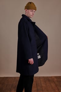 Image 3 of Raglan long wool Coat - Navy