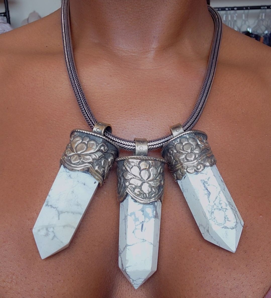 Image of The EB Goddess Neckpieces: White Howlite