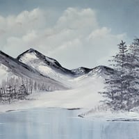 Image 4 of Winter Lake - 24" x 18" Oil Painting