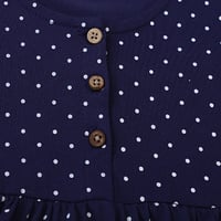 Image 5 of Navy Long Sleeve Spot Dress- Safari