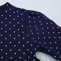 Image 4 of Navy Long Sleeve Spot Dress- Safari