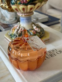 Image 2 of  Autumn Baccarat Blend Wooden Wick Soy Candle in Lidded Glass Pumpkins 