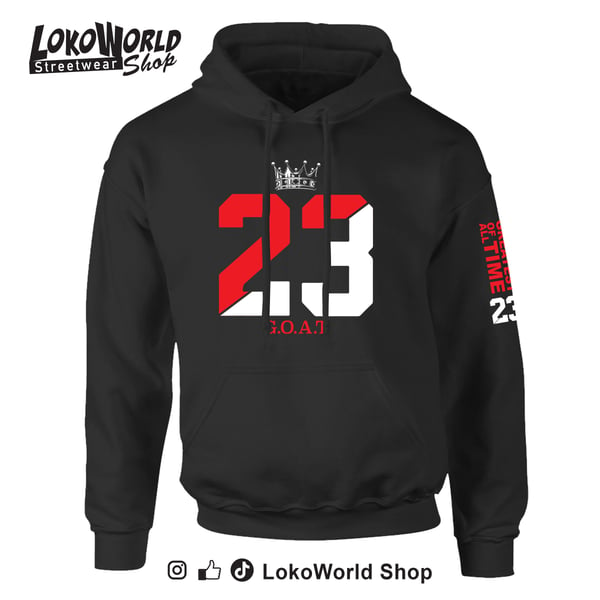 Image of King 23, G.O.A.T. The Legend, Black Hoodie