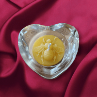 Glass heart tealight