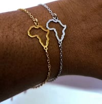 Image 1 of African Map Bracelet With Link Chain