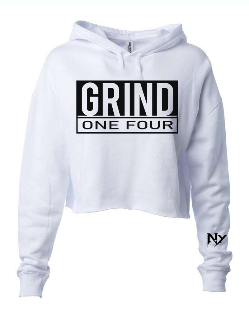 Image of WOMENS CROP GRIND ONE FOUR HOODIE