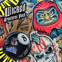 WICKED CREATURES PACK/ DARUMA STICKER PACK/ JUMBO STICKER SET