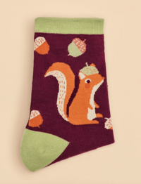 Image 2 of Squirrel with Acorn Beret Socks